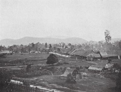 Kuala Lumpur v roce 1884, místo současných vládních úřadů (černobílá fotografie) od English Photographer