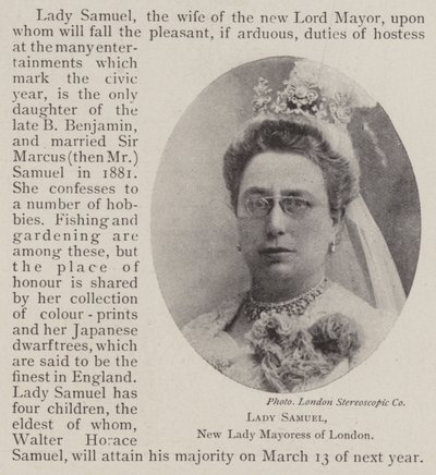 Lady Samuel, New Lady Mayoress of London od English Photographer