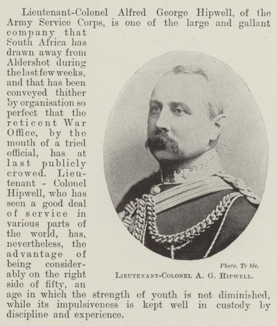 Podplukovník A G Hipwell od English Photographer