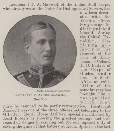 Poručík F Aylmer Maxwell, nový VC od English Photographer