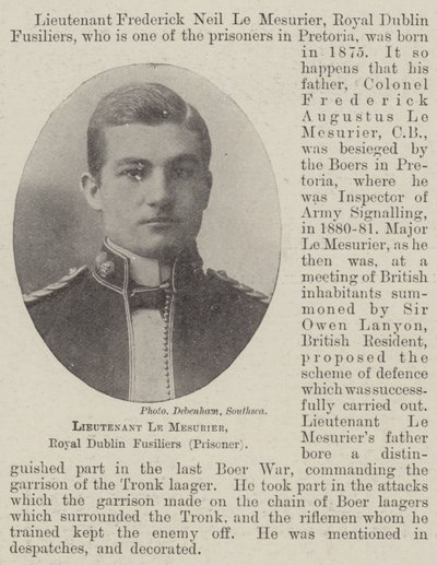 Poručík Le Mesurier, Royal Dublin Fusiliers (vězeň) od English Photographer