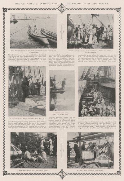 Život na palubě cvičné lodi, výroba britských námořníků od English Photographer