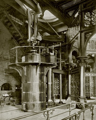 London Sewage: The Crossness Pumping Station (č/b foto) od English Photographer
