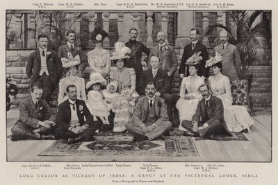 Lord Curzon jako místokrál Indie, skupina ve Viceregal Lodge, Simla od English Photographer