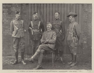Lord Dunraven a důstojníci 67. roty Imperial Yeomanry (Sharpshooters) na jih od English Photographer