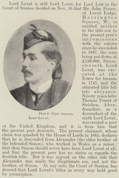 Lord Lovat od English Photographer