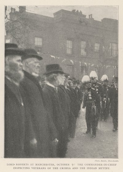 Lord Roberts v Manchesteru, 9. října, vrchní velitel inspekce veteránů z Krymu a indické vzpoury od English Photographer