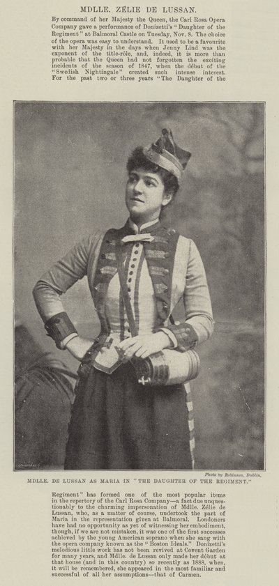 Mademoiselle de Lussan jako Maria ve filmu Dcera pluku od English Photographer