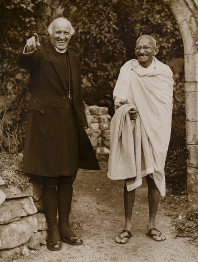 Mahátma Gándhí, indický vůdce hnutí za nezávislost na britské nadvládě (č/b foto) od English Photographer