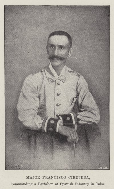 Major Francisco Cirujeda, velící praporu španělské pěchoty na Kubě od English Photographer