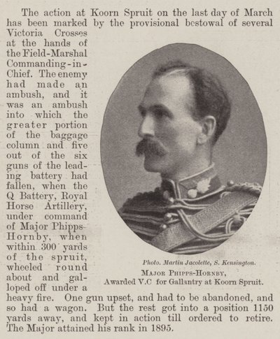 Major Phipps-Hornby, oceněný VC za Galantry v Koorn Spruit od English Photographer