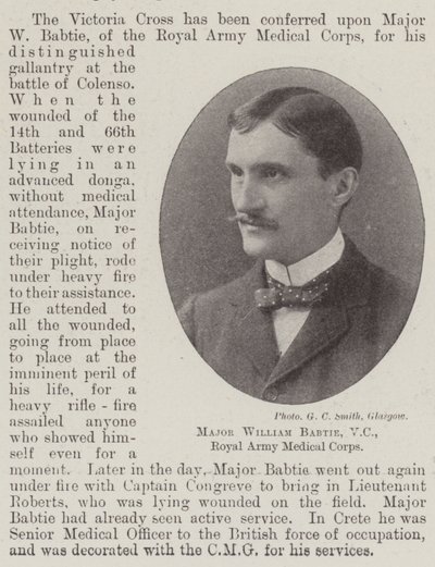 Major William Babtie, VC, Royal Army Medical Corps od English Photographer