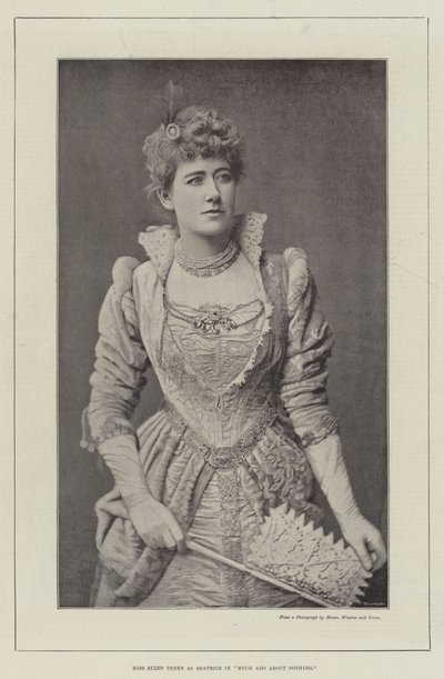 Slečna Ellen Terry jako Beatrice ve filmu Mnoho povyku pro nic od English Photographer