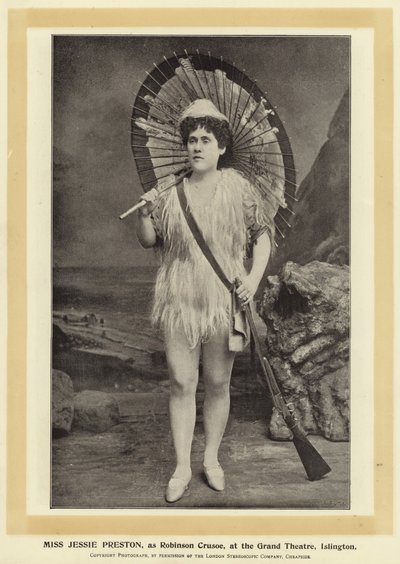 Slečna Jessie Preston, jako Robinson Crusoe, v Grand Theatre, Islington od English Photographer