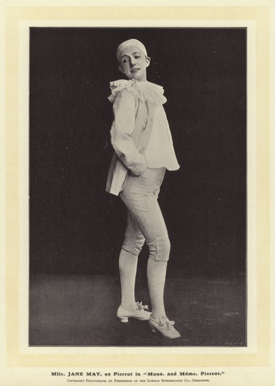 Mlle Jane May jako Pierrot v Mons a Mdme Pierrot od English Photographer