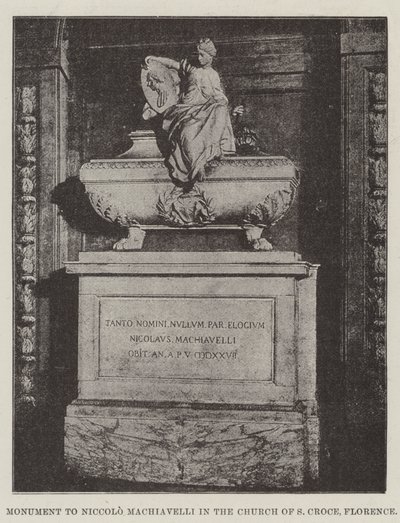Památník Niccolo Machiavelli v kostele S Croce, Florencie od English Photographer