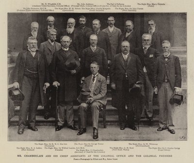 Pan Chamberlain a jeho hlavní asistenti v Colonial Office a Colonial Premiers od English Photographer