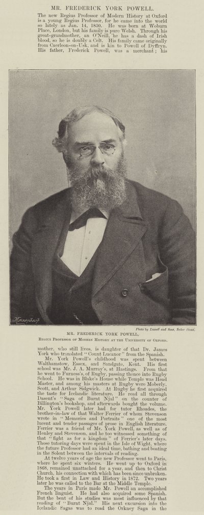 Pan Frederick York Powell, Regius profesor moderních dějin na Oxfordské univerzitě od English Photographer