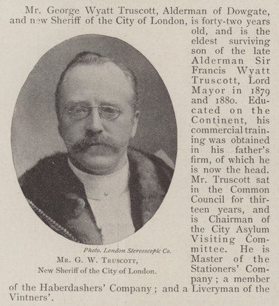 Pan G W Truscott, nový šerif City of London od English Photographer