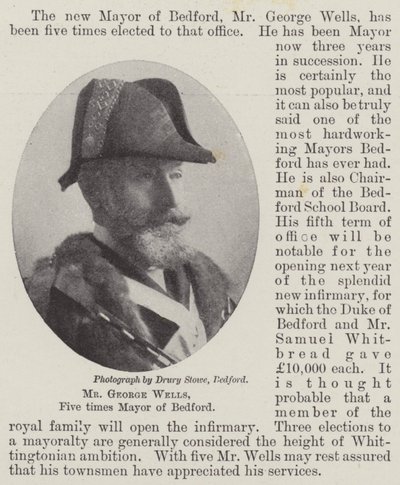 Pan George Wells, pětinásobný starosta Bedfordu od English Photographer