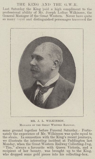 Pan J L Wilkinson, manažer Great Western Railway od English Photographer