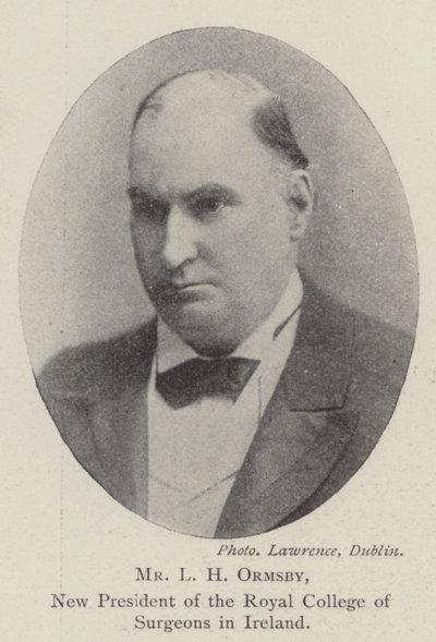 Pan L H Ormsby, nový prezident Royal College of Surgeons v Irsku od English Photographer