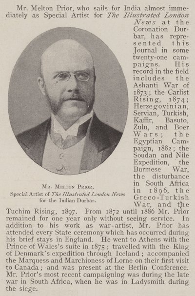 Pan Melton Prior, zvláštní umělec The Illustrated London News pro indický Durbar od English Photographer