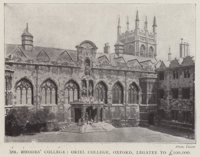 Pan Rhodes College, Oriel College, Oxford, Legatee na 100 000 GBP od English Photographer