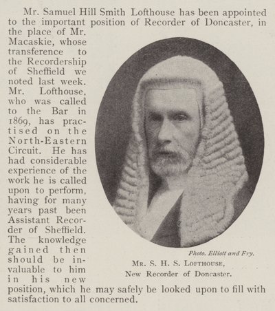 Pan S H S Lofthouse, nový zapisovatel Doncasteru od English Photographer