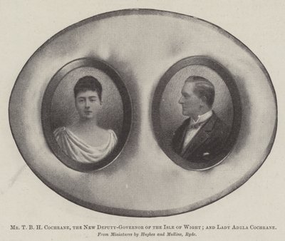 pan T B H Cochrane, nový zástupce guvernéra ostrova Wight; a lady Adela Cochrane od English Photographer