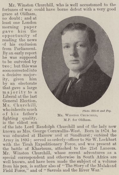 Pan Winston Churchill, poslanec za Oldham od English Photographer