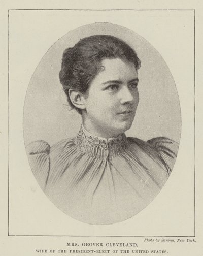 Paní Grover Cleveland, manželka nově zvoleného prezidenta Spojených států od English Photographer