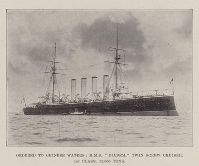 Objednáno do čínských vod, HMS Diadem, Twin Screw Cruiser, 1. třída, 11 000 tun od English Photographer