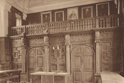 Oxford: (čb fotografie): Jesus College, The Hall Screen, cca 1610 (čb fotografie) od English Photographer