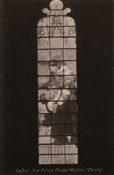 Oxford, New College Chapel Window, Charita (černobílá fotografie) od English Photographer