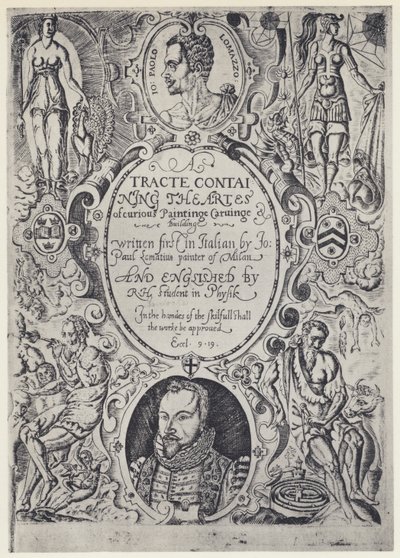 P Lomazzo, A Tracte containing the Artes of Cureous Paintinge, Tr R Haydock, J Barnes, Oxford 1598 (čb foto) od English Photographer