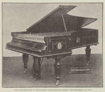 Piano pro Raja of Cooch-Behar, Manufacturers, pánové John Brinsmead and Sons od English Photographer