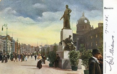 Piccadilly a Royal Infirmary, Manchester od English Photographer