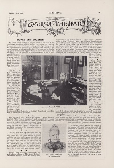 Portrét pana J. M. Denta, známého vydavatele v jeho kanceláři (černobílá fotografie) od English Photographer