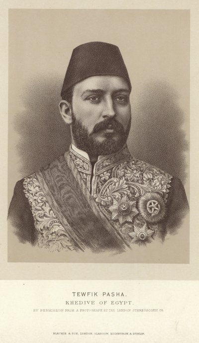 Portrét Tewfik Pasha, Khedive z Egypta od English Photographer