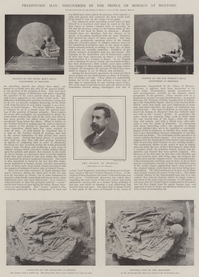 Pravěký člověk, objevy monackého prince v Mentone od English Photographer