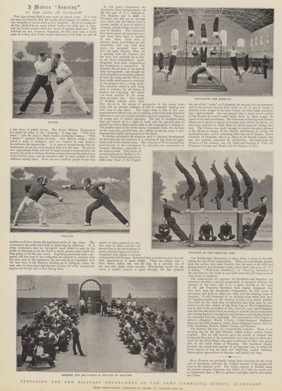 Příprava na vojenský turnaj v armádní gymnastické škole, Aldershot od English Photographer