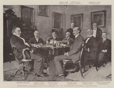 Prezident McKinley a jeho kabinet v Executive Mansion, Washington od English Photographer