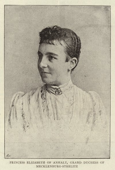 Princezna Alžběta Anhaltská, velkovévodkyně z Mecklenburg-Strelitz od English Photographer