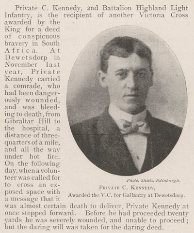 Vojín C Kennedy, oceněný VC za galantnost v Dewetsdorpu od English Photographer