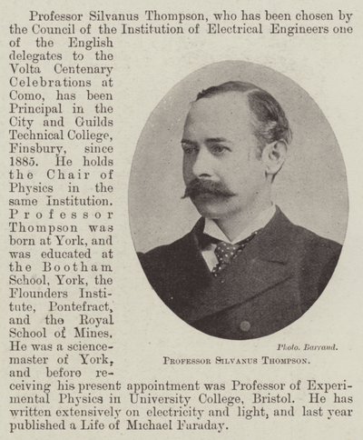Profesor Silvanus Thompson od English Photographer