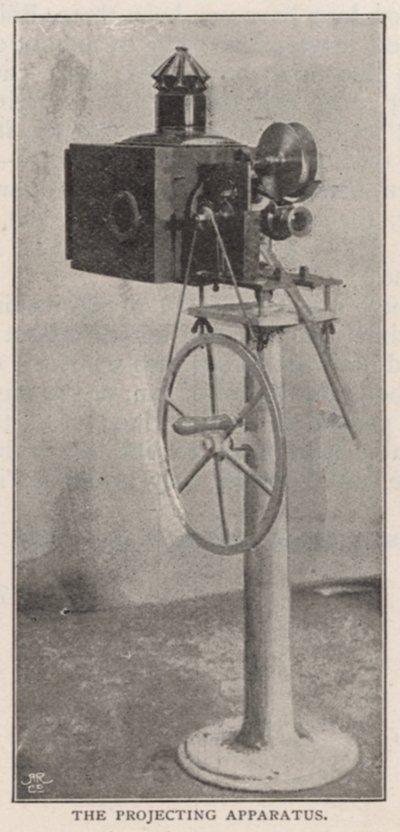Projekční přístroj používaný R W Paulem, vynálezcem kinetoskopu od English Photographer