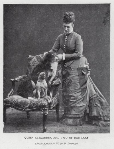 Královna Alexandra a dva její psi (černobílá fotografie) od English Photographer