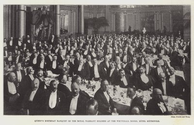 Narozeninový banket královen držitelů královského zatykače v pokojích Whitehall, Hotel Metropole od English Photographer