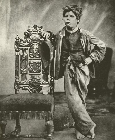 Ragged School Boy v roce 1860 (černobílá fotografie) od English Photographer